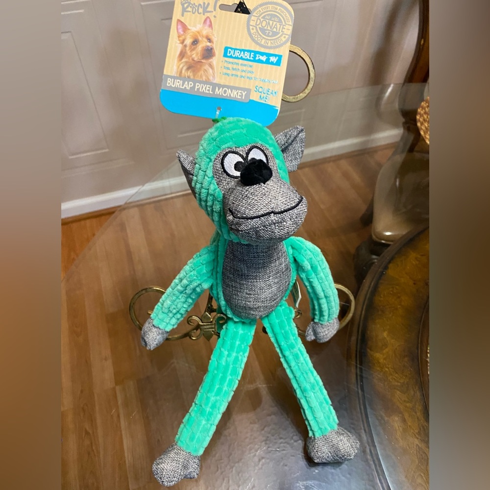 - Brand New Dulis The Rock Movement monkey Dog  Toy With Squeaker 16”